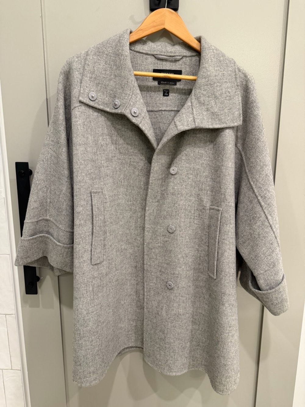 MaxMara Weekend Light Gray Wool Pea Coat